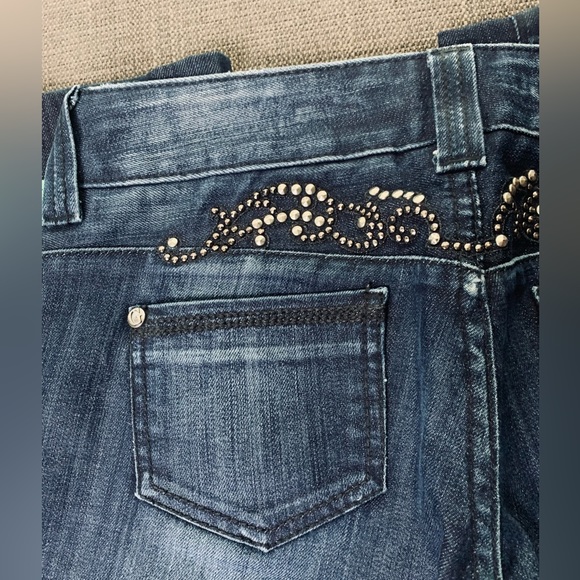 Guess Premium Daredevil Boot Cut Stretch Studded Jeans - Picture 6 of 11